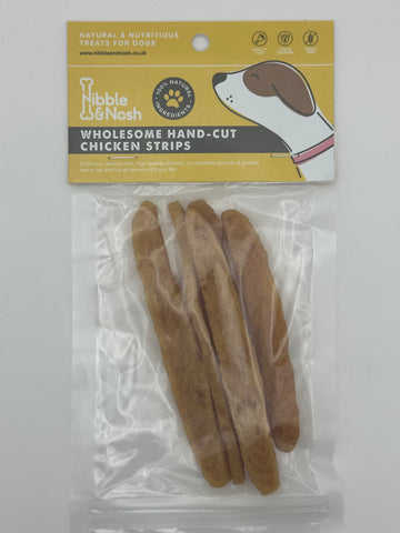 WHOLESOME HAND CUT CHICKEN STRIPS DOG TREATS
