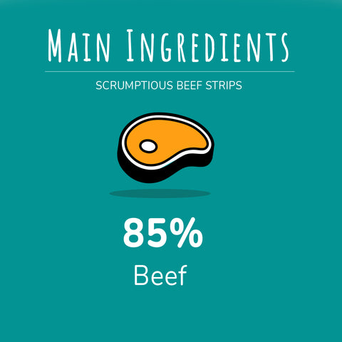 SCRUMPTIOUS BEEF STRIPS DOG TREATS