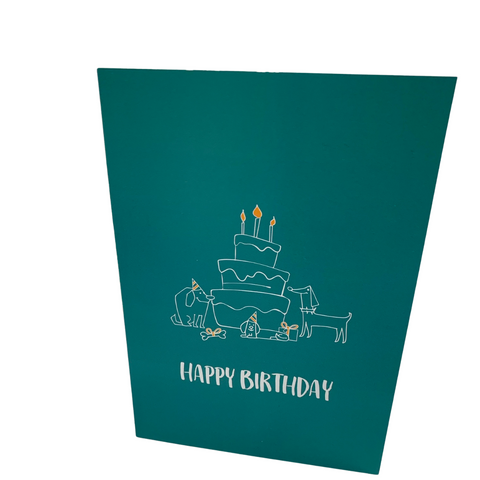 Happy birthday card included in the birthday dog treat box