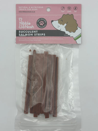 SUCCULENT SALMON STRIPS DOG TREATS
